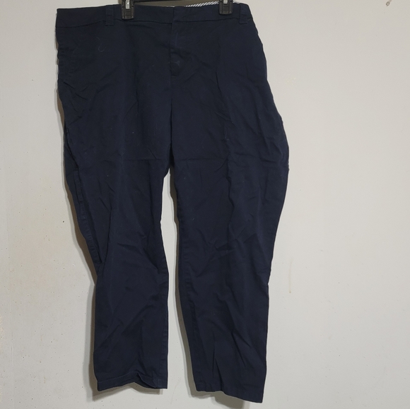 Womens 2X‎ 20W Navy Blue Pants Ankle Cotton Spandex Plus JCP 20 - Picture 1 of 3